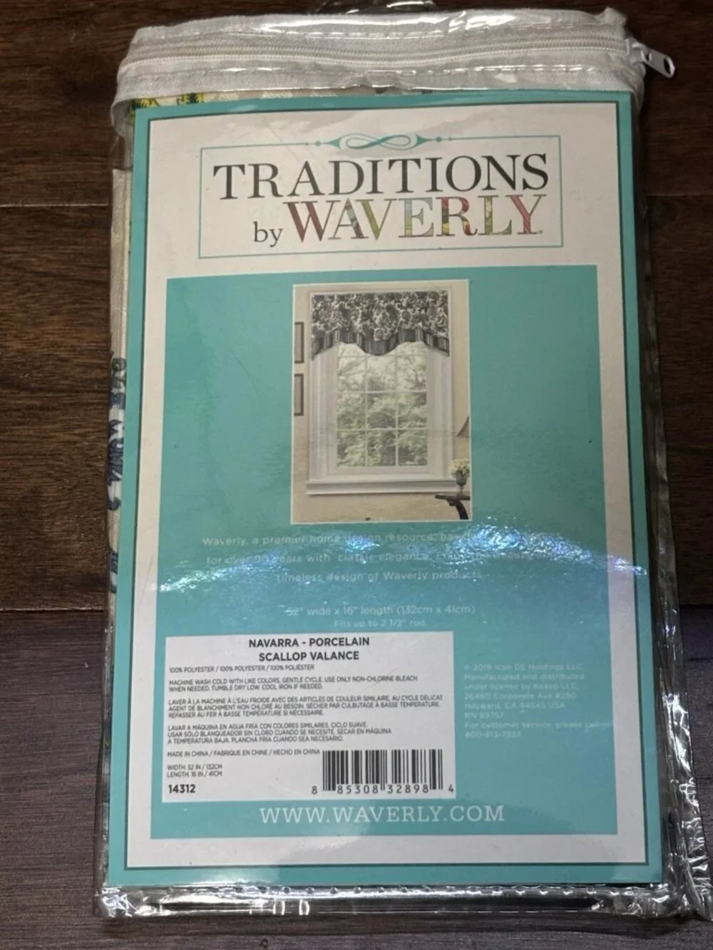Traditions by Waverly Navarra Antique Scallop Valance Rod Pocket 52